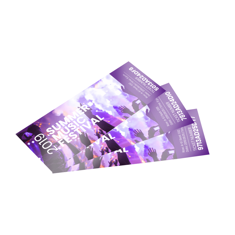 Numbered Tickets printed by Global Printing in Citrus Heights, CA